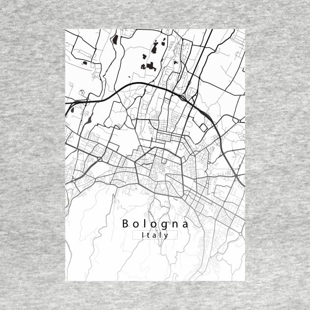 Bologna Italy City Map white by Robin-Niemczyk